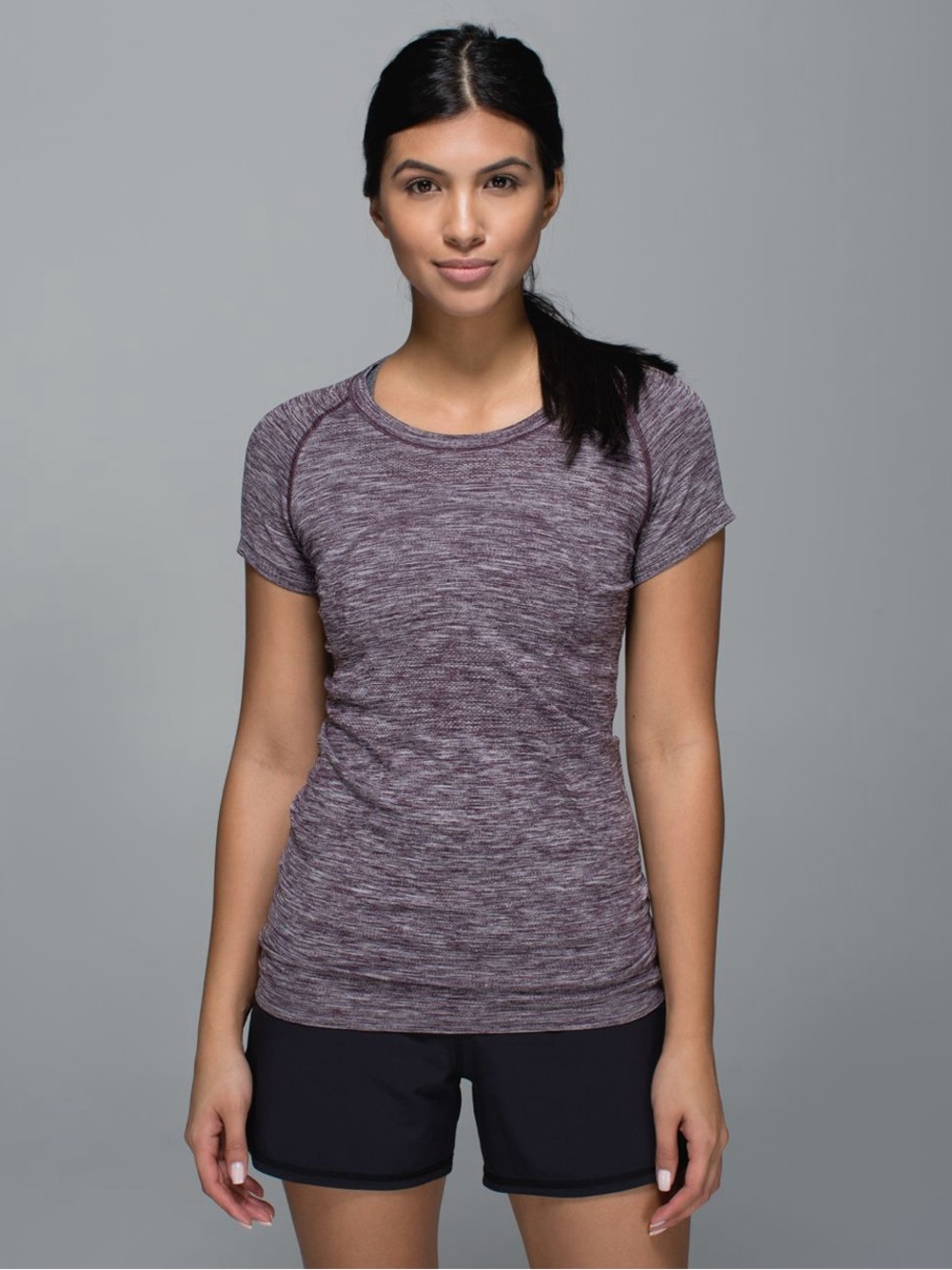 Lululemon | Run Swiftly Tech Short Sleeve Crew Heathered Black Cherry $68 | 8